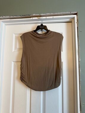 a new day Taupe Mock Neck Sleeveless Tank
